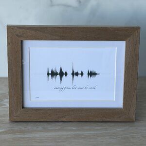 NEW Amazing Grace Soundwave Framed Wall Art 5x7in Black White Christian Hymn